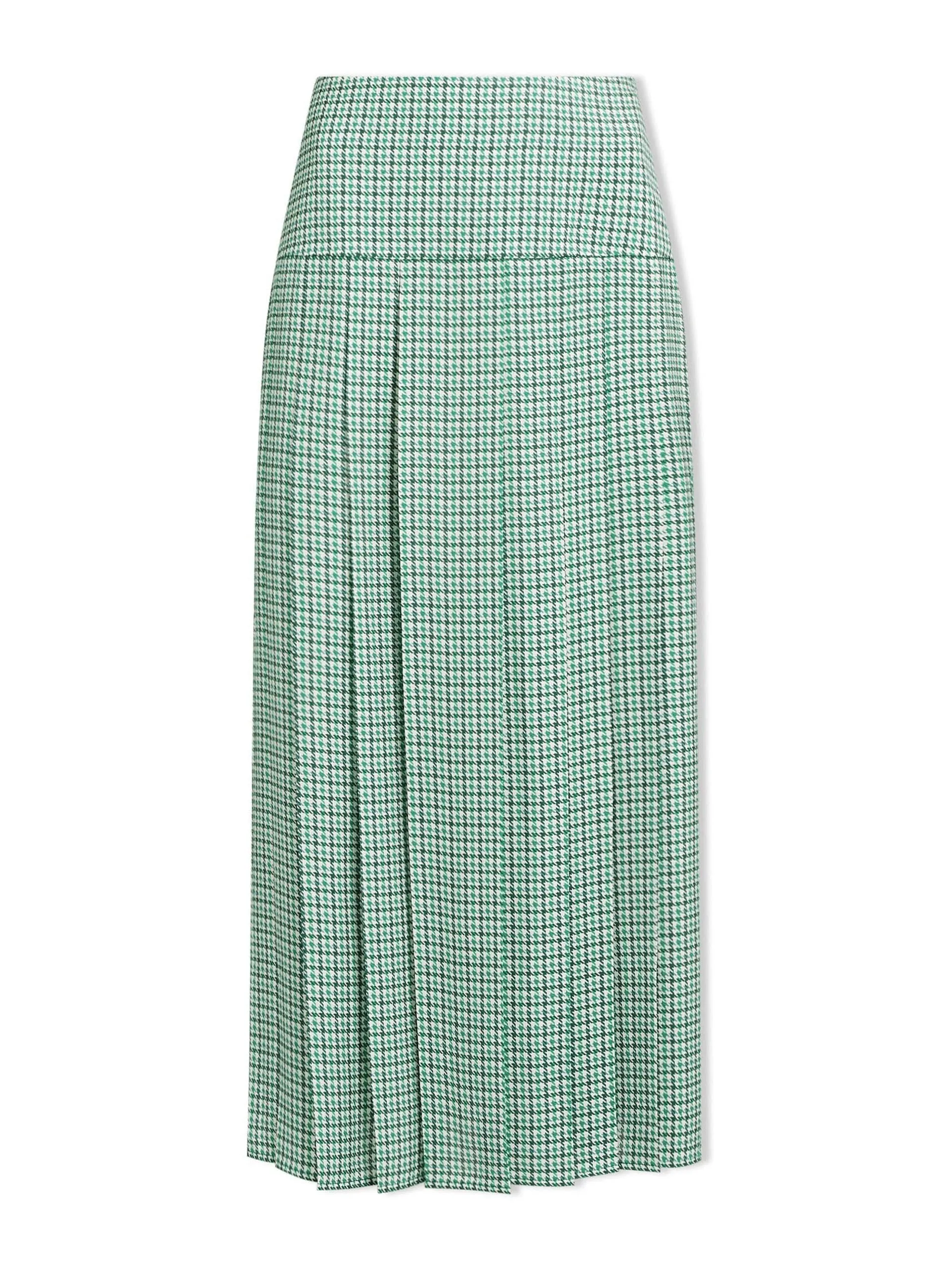 Ecru green houndstooth print Sienna maxi skirt