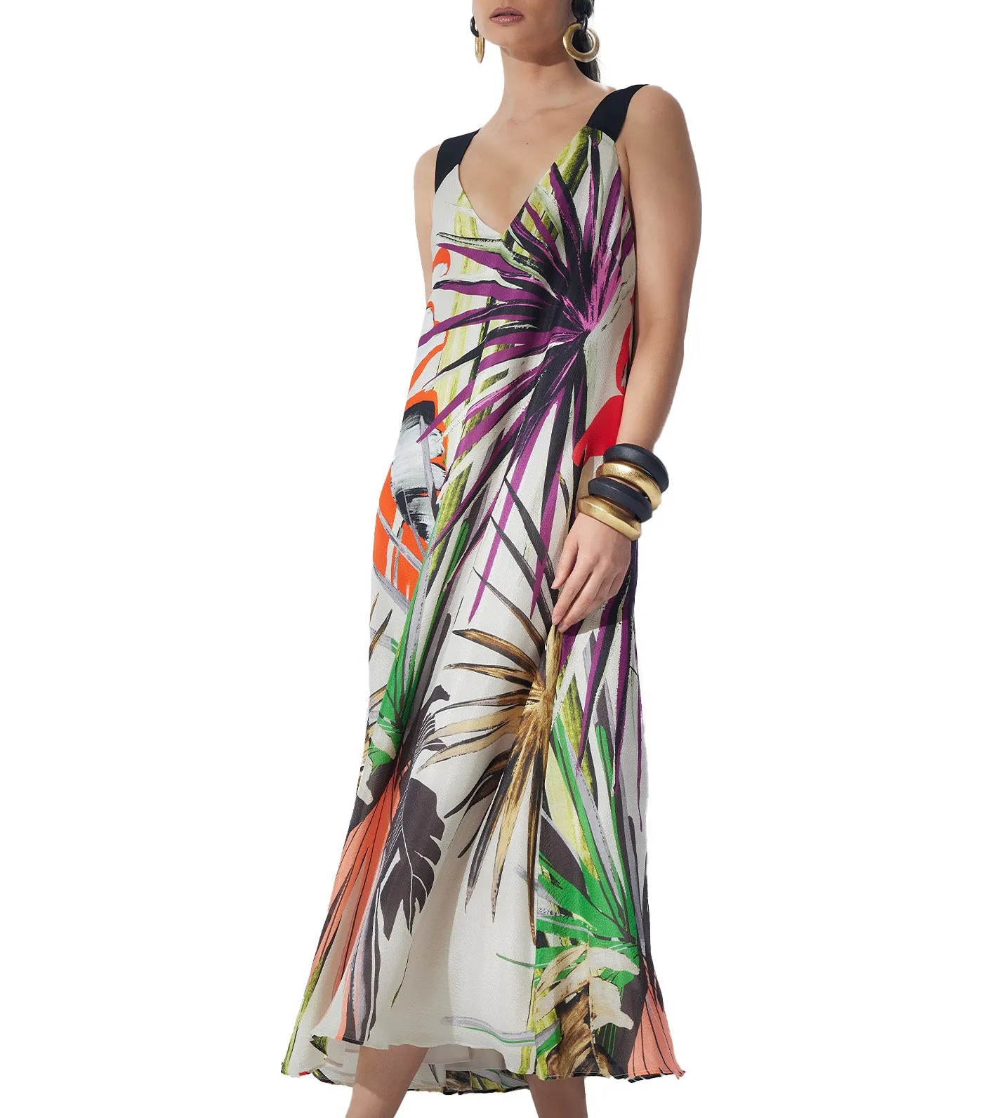 El Nido Obi Silk Midi Dress White Sand