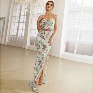 Elegant Boat Neck Sequined Cocktail Sheath Fishtail Evening Dress