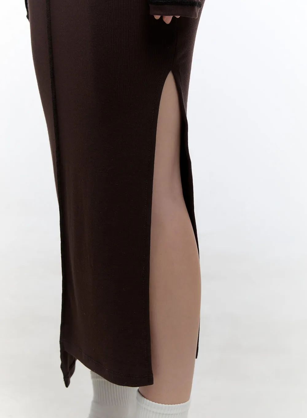 Elegant Slit V-Neck Maxi Skirt CS406