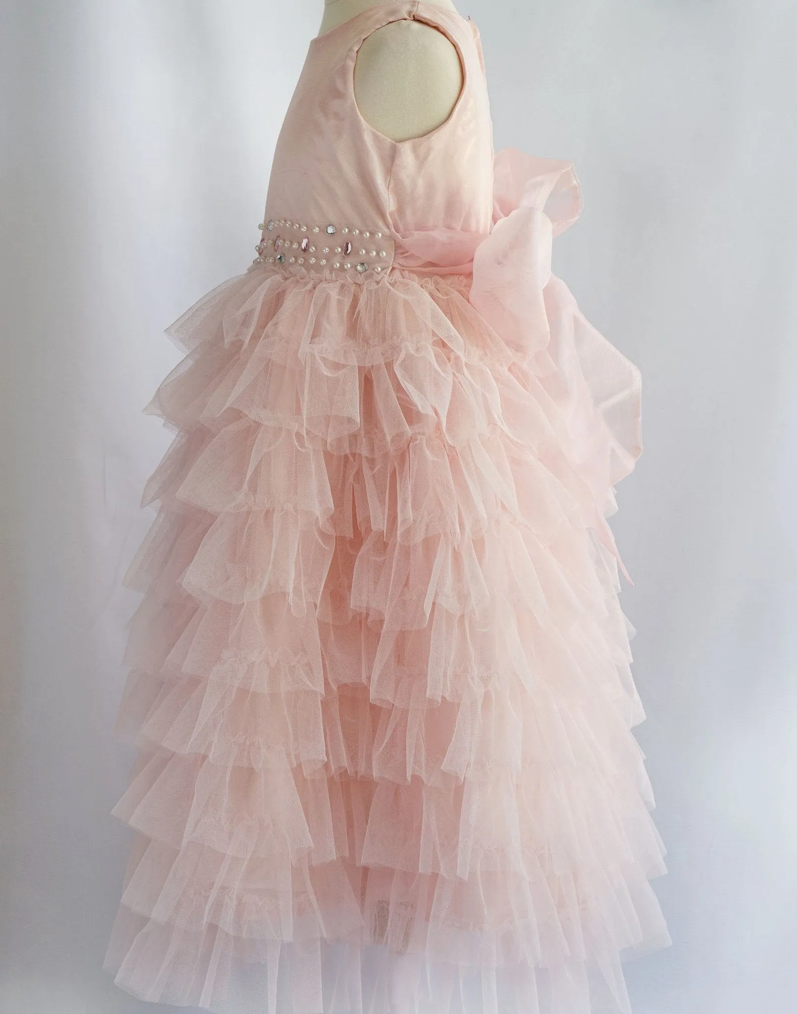 Enchanting Mesh Layered Princess Dress - Pink