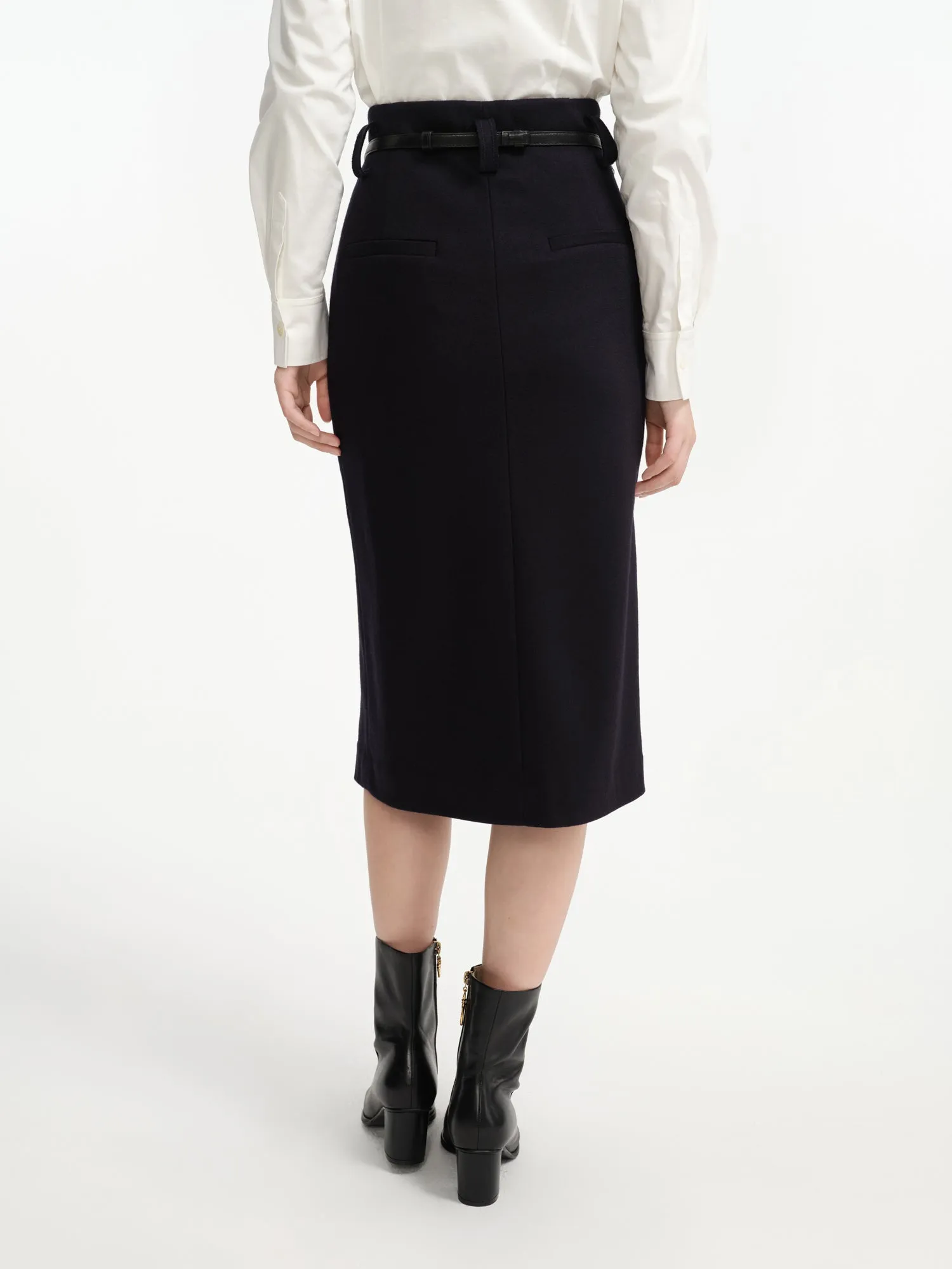 EP YAYING Wool Midi Skirt