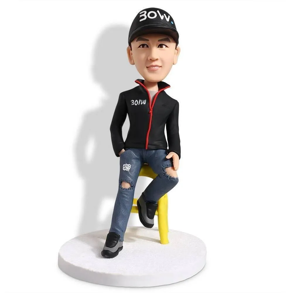 Fashion Ripped Jeans Male Custom Figure Bobblehead