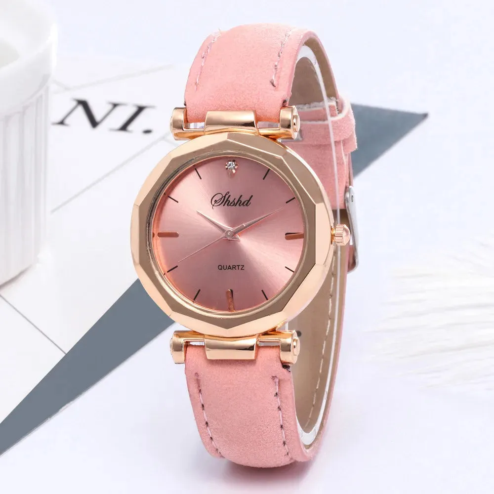 Fashion Women Leather Casual Watch Luxury Analog Quartz Crystal Wristwatch Women'S Business Watch RelóGio Feminino 2023