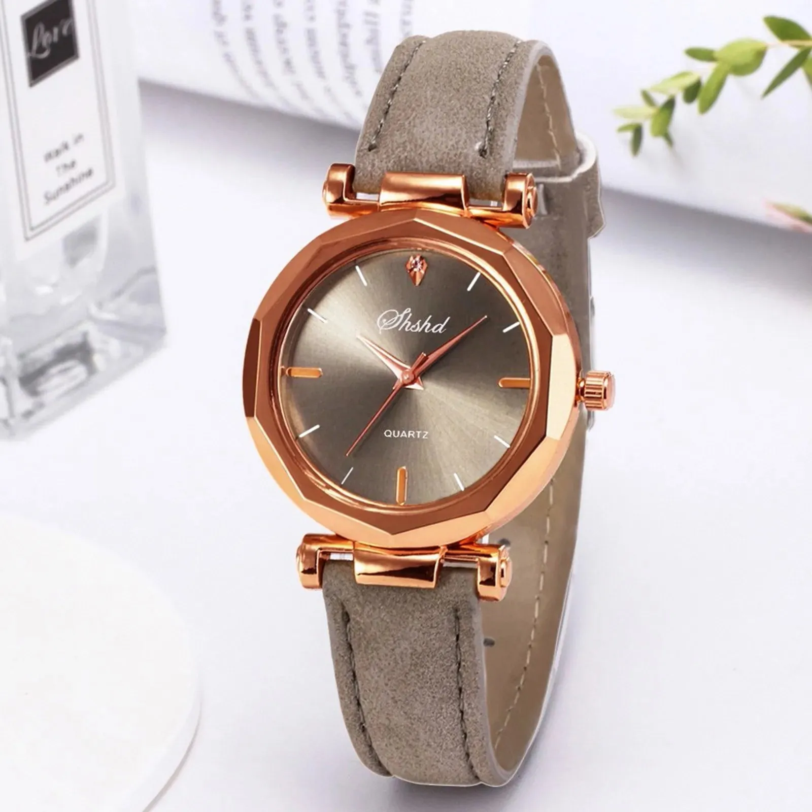 Fashion Women Leather Casual Watch Luxury Analog Quartz Crystal Wristwatch Women'S Business Watch RelóGio Feminino 2023