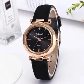 Fashion Women Leather Casual Watch Luxury Analog Quartz Crystal Wristwatch Women'S Business Watch RelóGio Feminino 2023