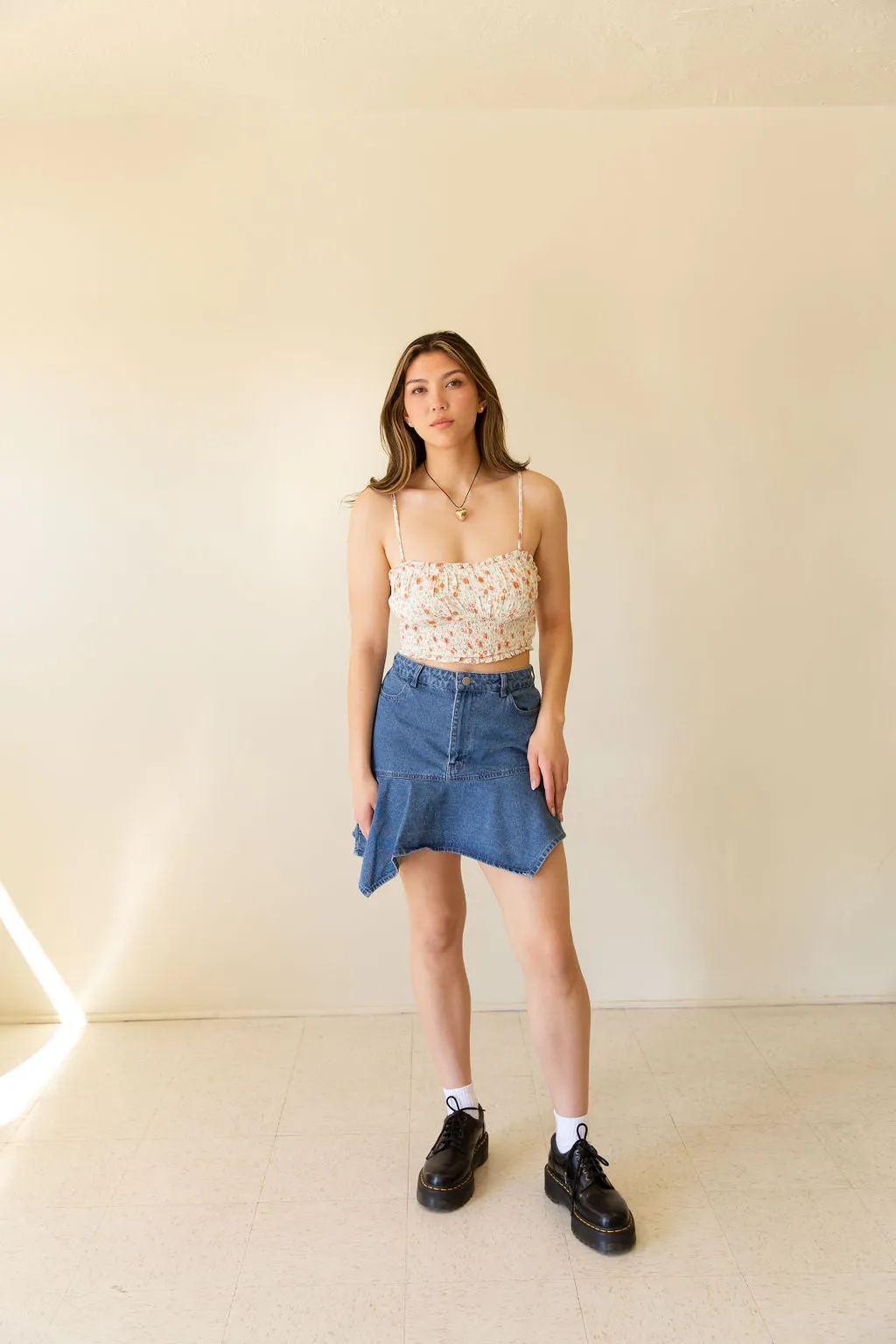 Feeling Wild Asymmetrical Denim Skirt