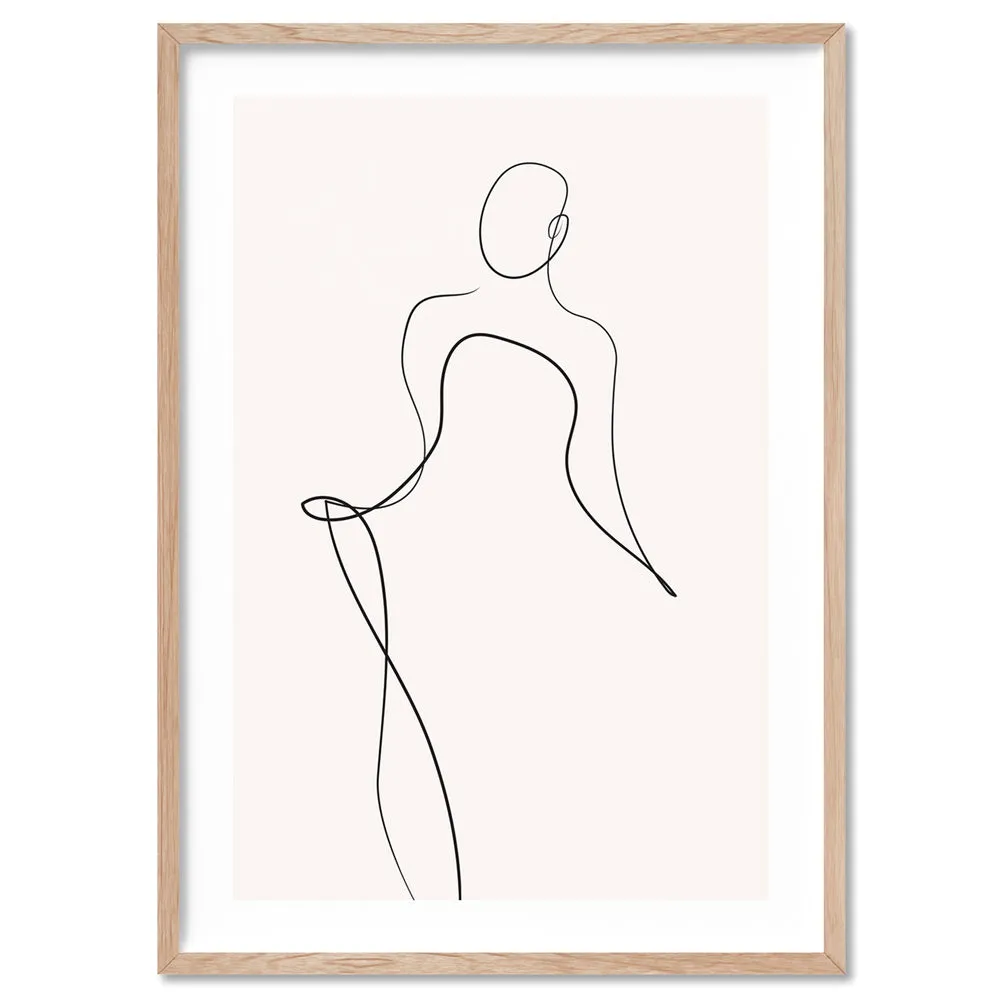 Female Pose Line Art III - Art Print