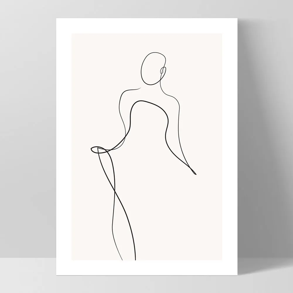 Female Pose Line Art III - Art Print