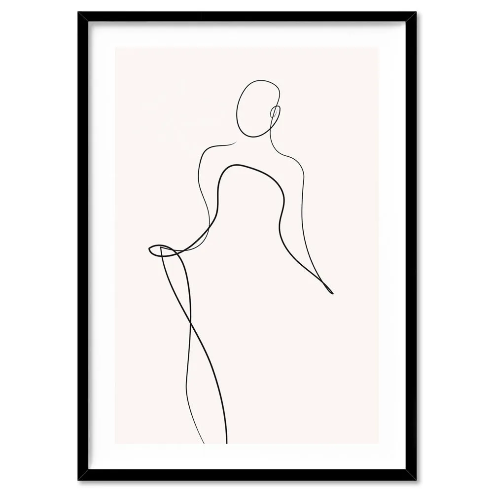 Female Pose Line Art III - Art Print