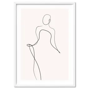 Female Pose Line Art III - Art Print