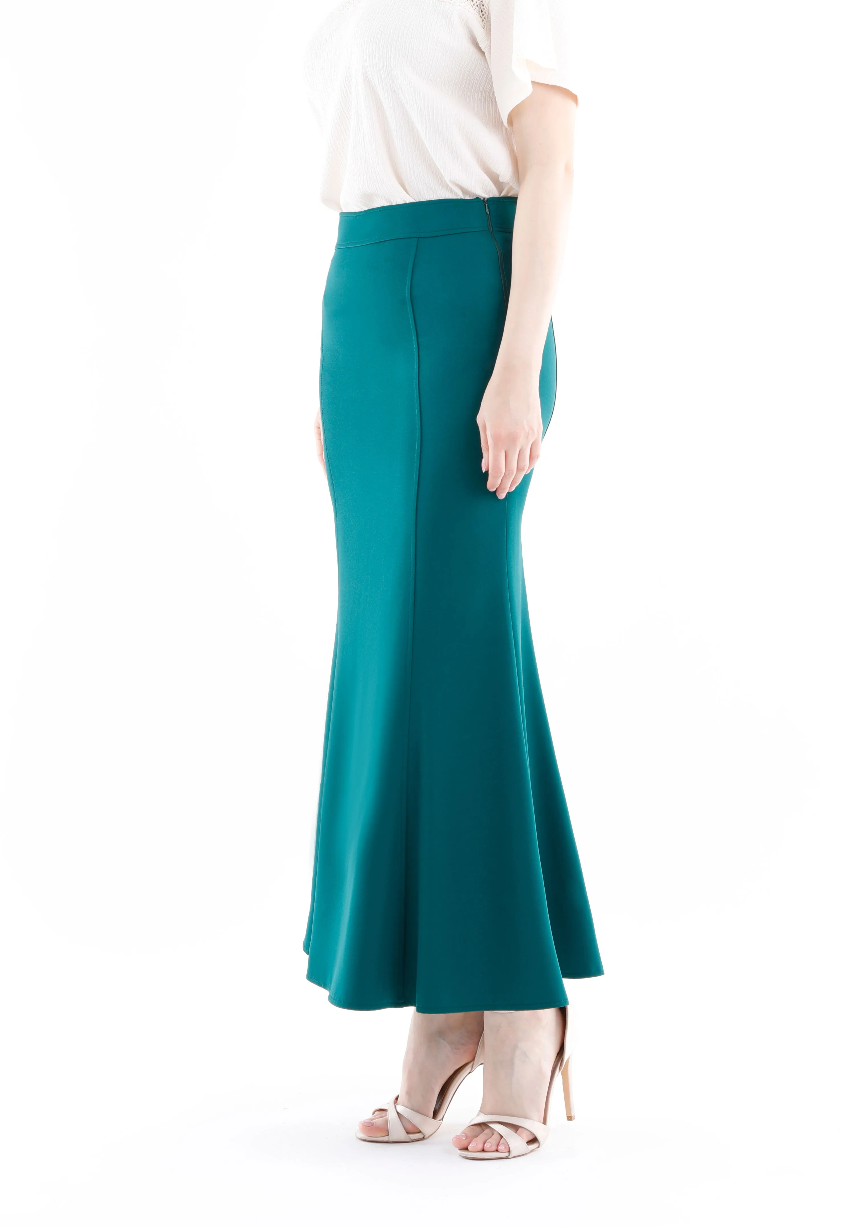 Fishtail Maxi Skirt (Available in Plus Size 4-20) | Solid Bodycon Mermaid Skirt, Elegant High Waist Maxi Skirt