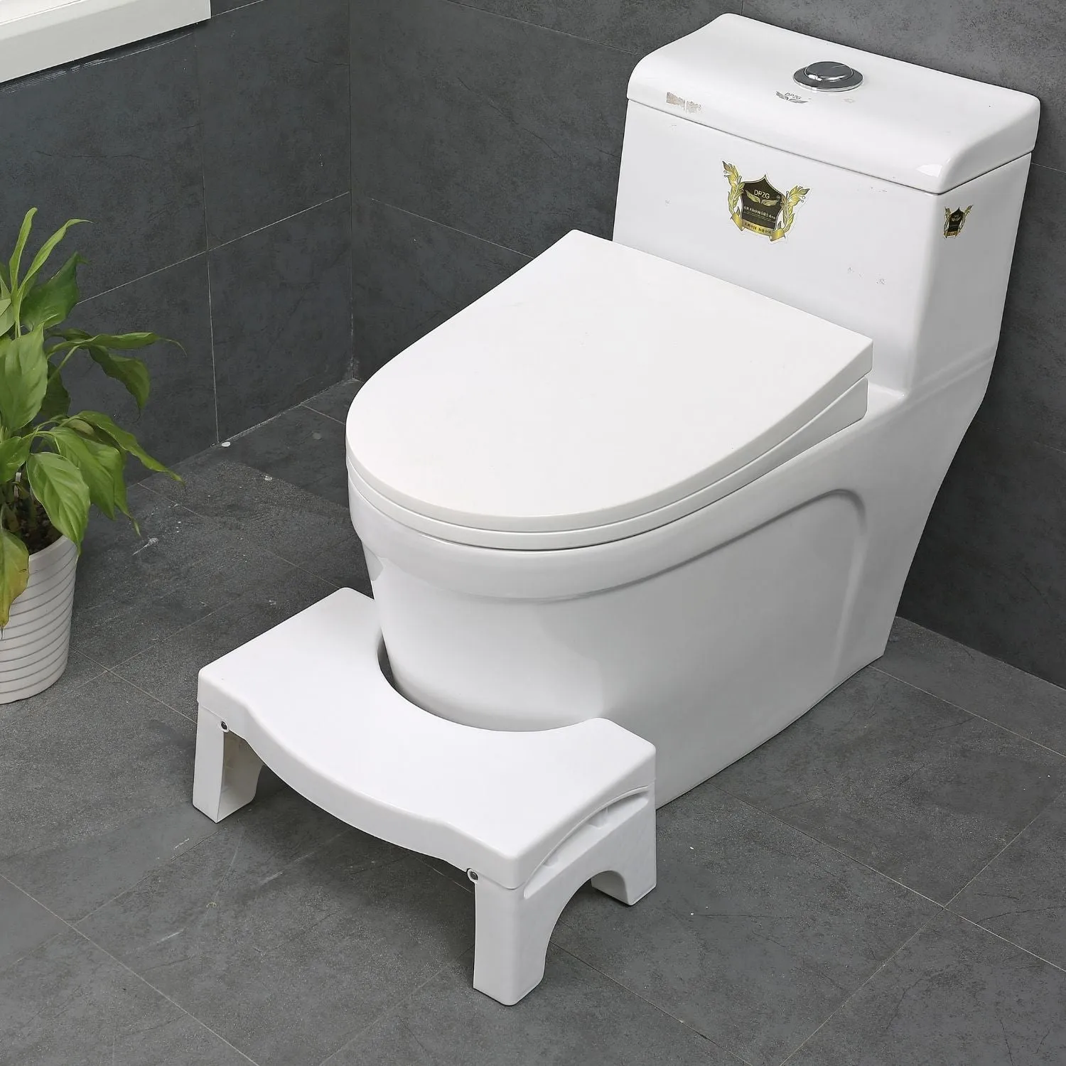 Foldable Non-Slip Toilet Step Stool, Easy Clean, 140kg Capacity, Gominimo