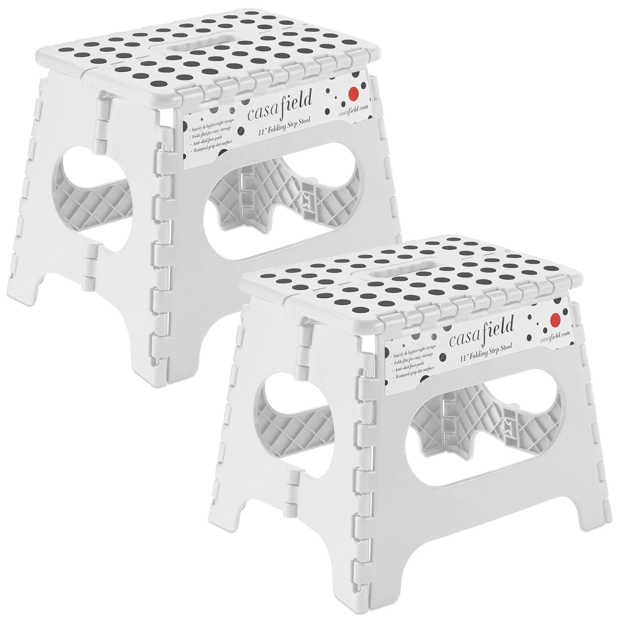 Folding Step Stools with Handle (Set of 2)