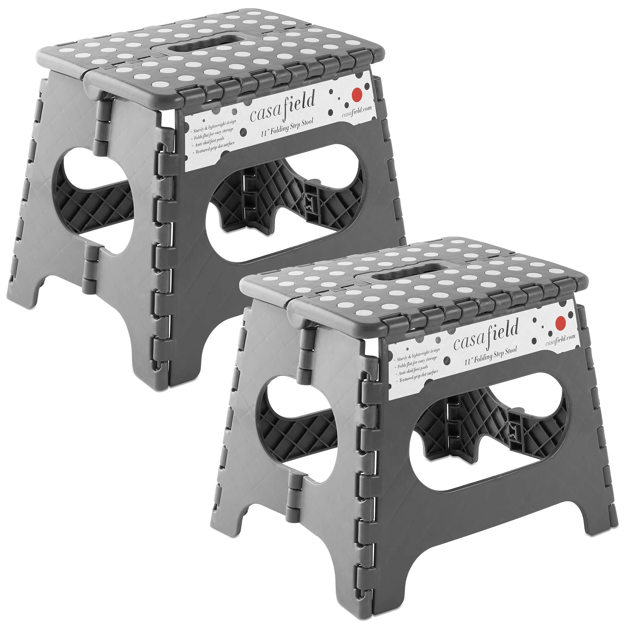 Folding Step Stools with Handle (Set of 2)