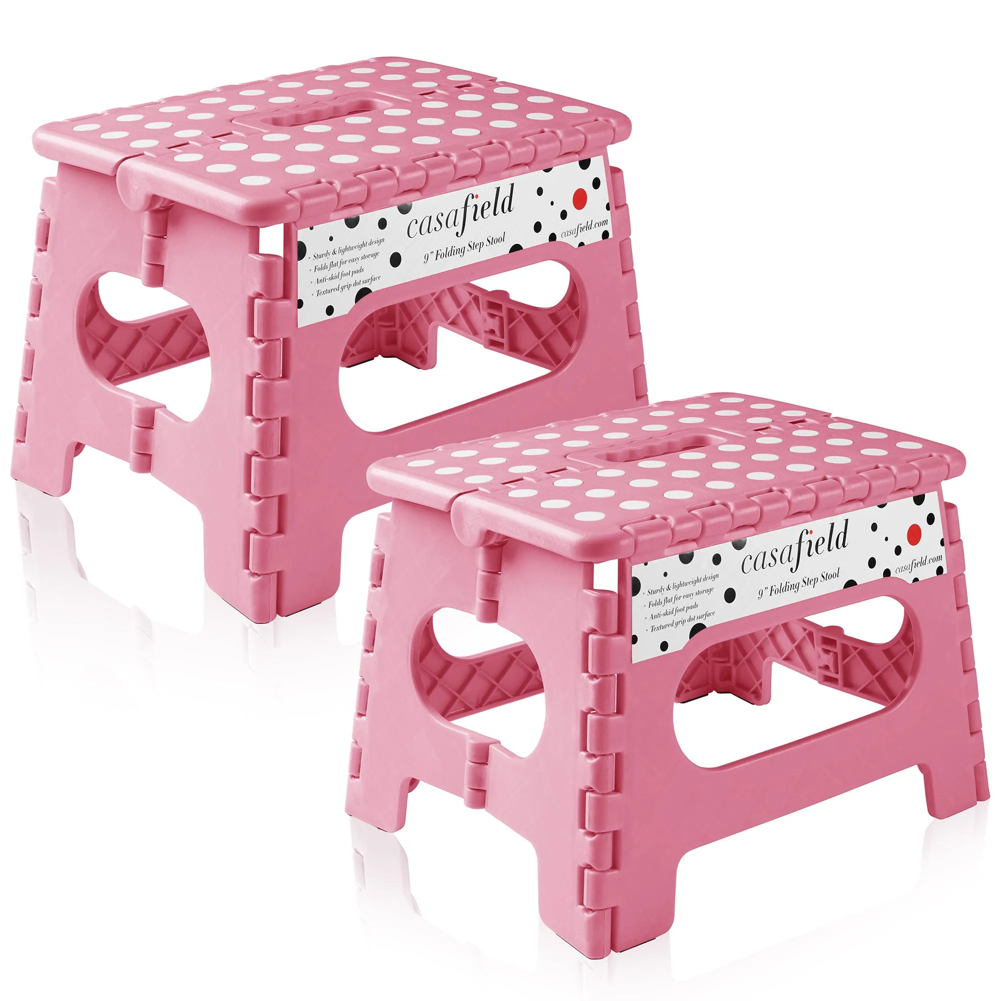 Folding Step Stools with Handle (Set of 2)