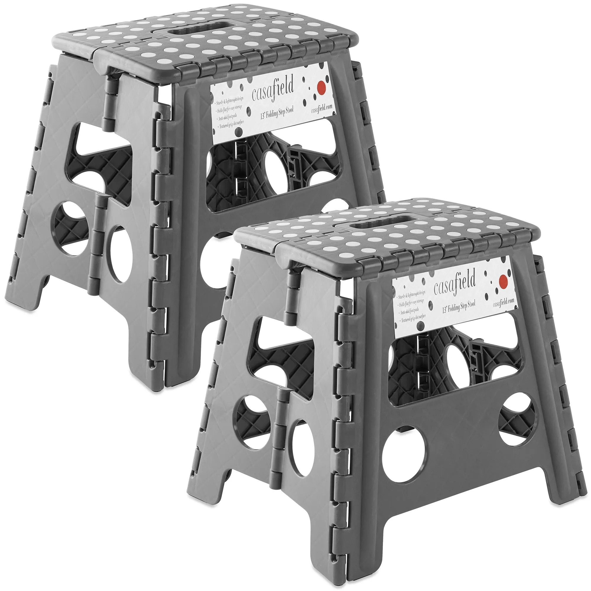 Folding Step Stools with Handle (Set of 2)