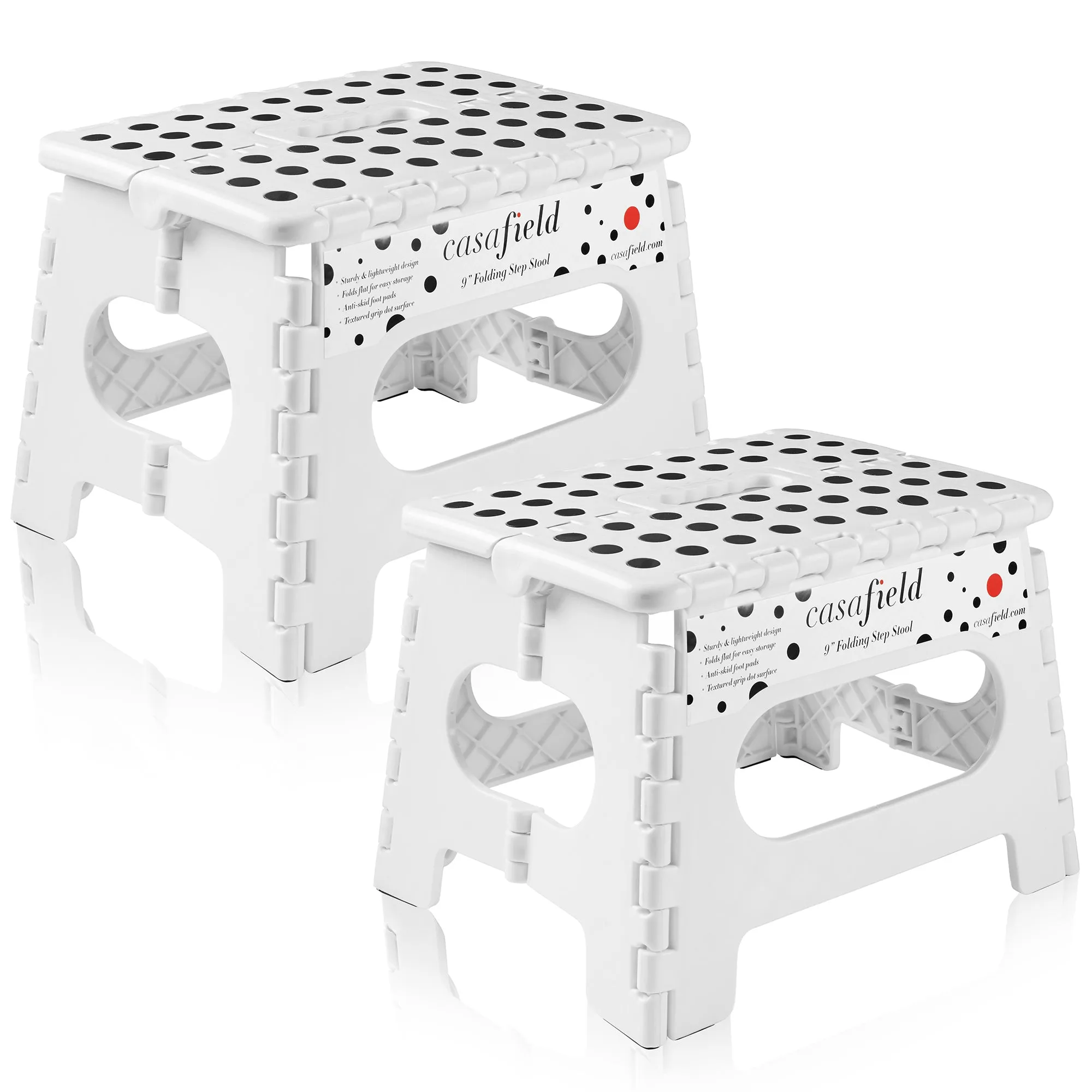 Folding Step Stools with Handle (Set of 2)