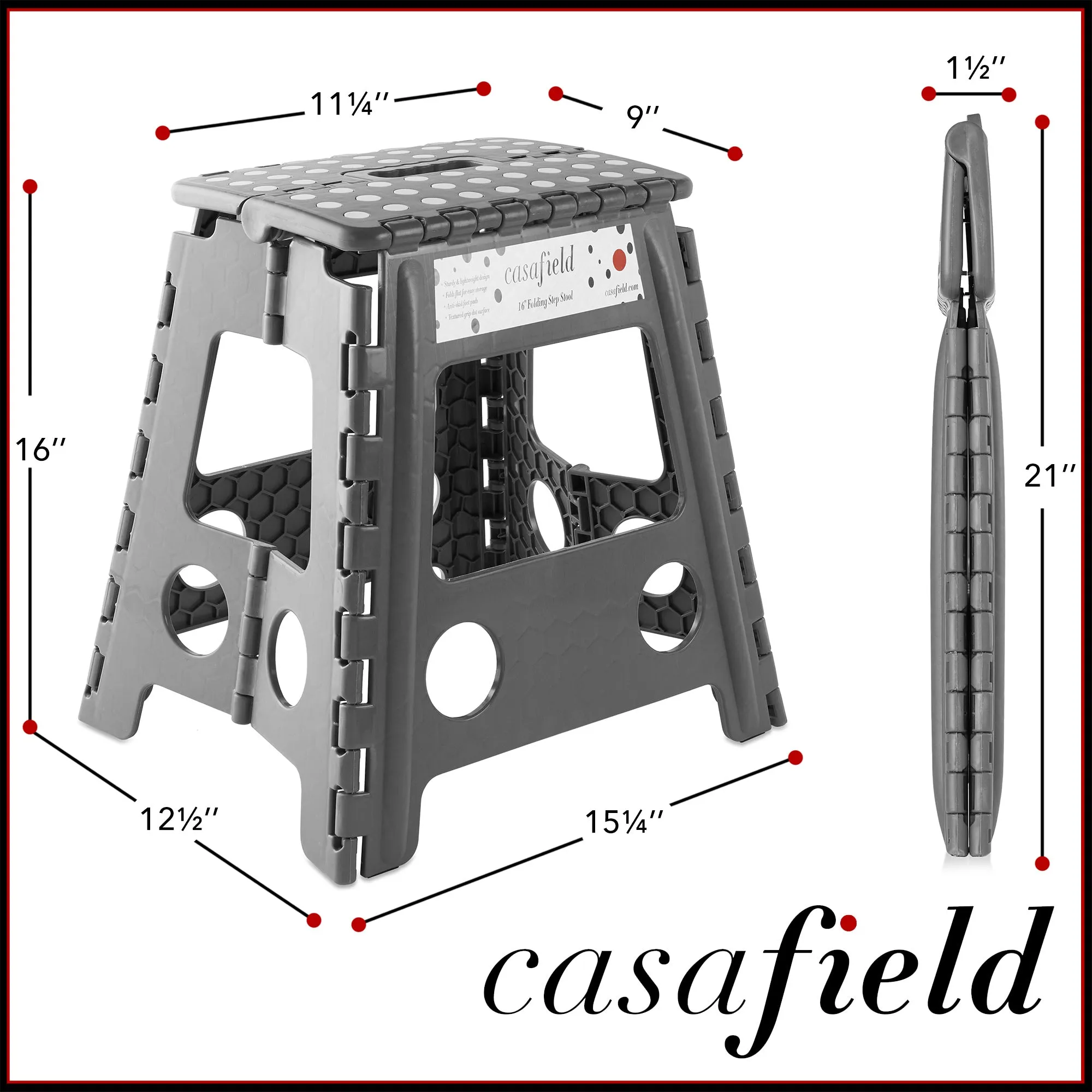 Folding Step Stools with Handle (Set of 2)