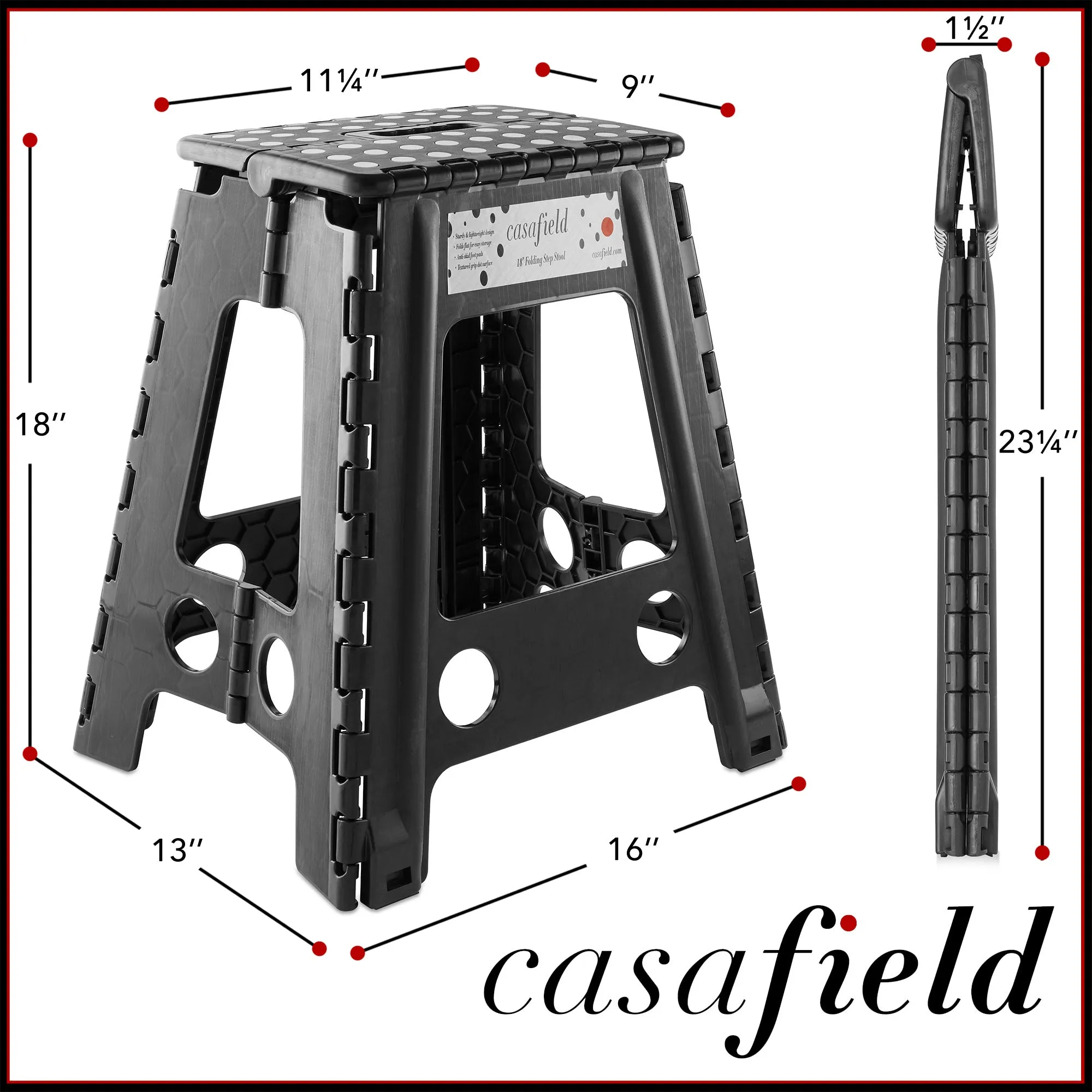 Folding Step Stools with Handle (Set of 2)