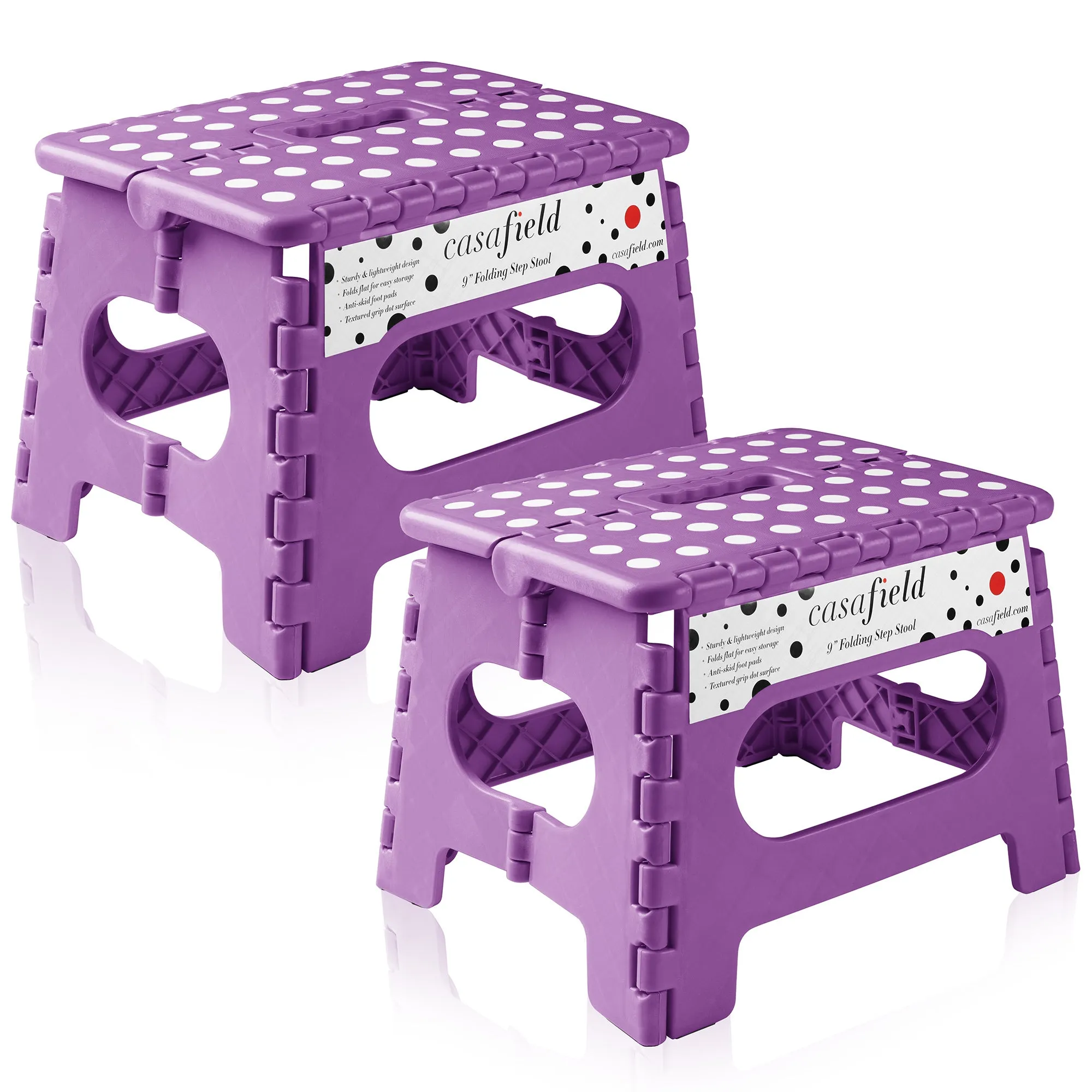 Folding Step Stools with Handle (Set of 2)