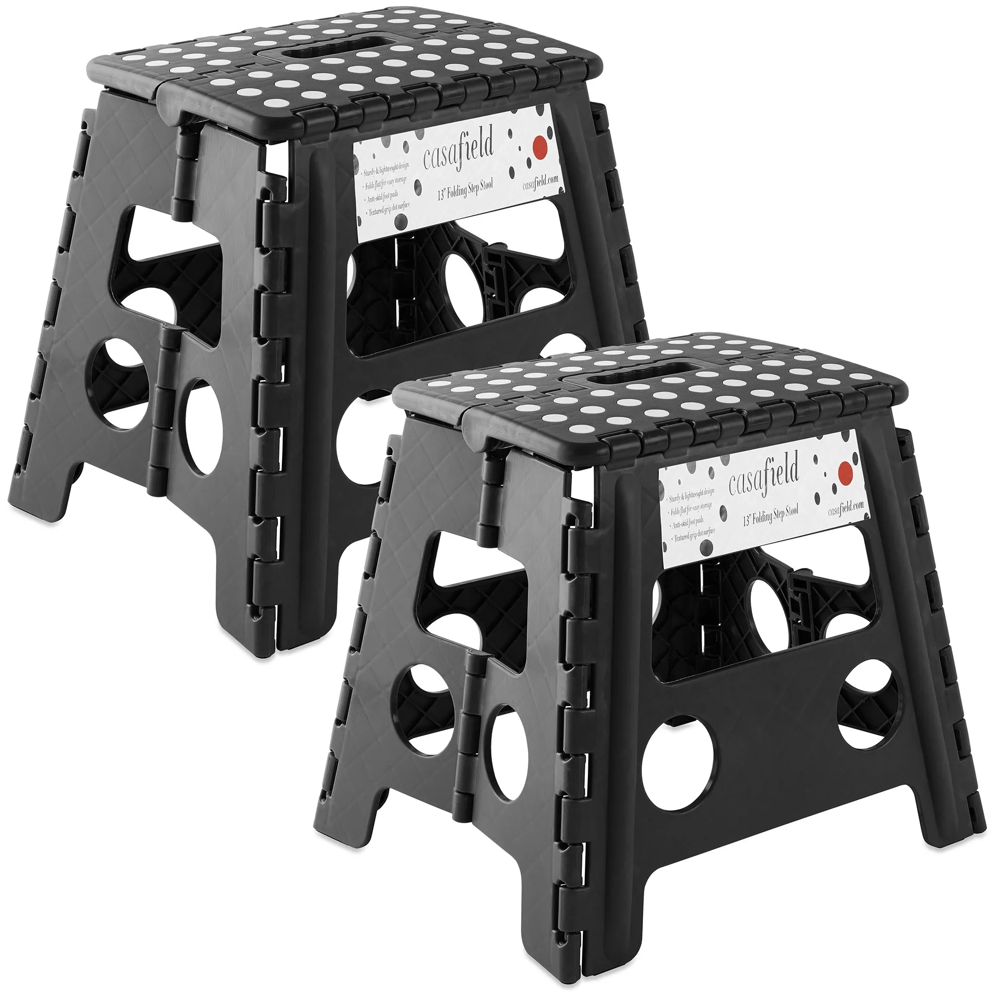 Folding Step Stools with Handle (Set of 2)