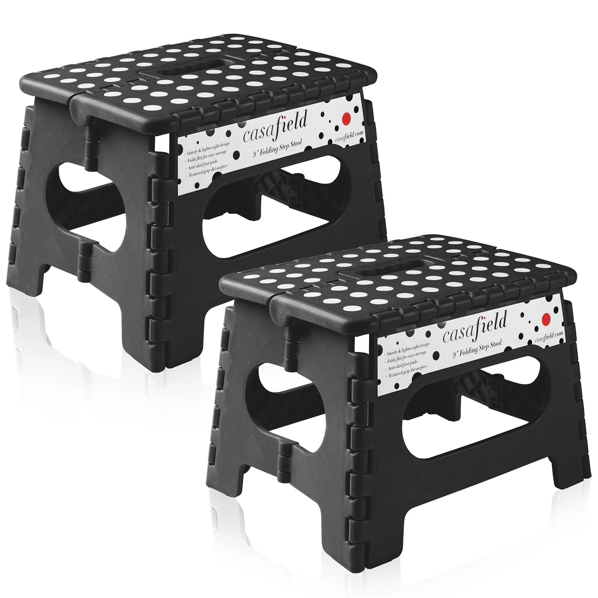 Folding Step Stools with Handle (Set of 2)