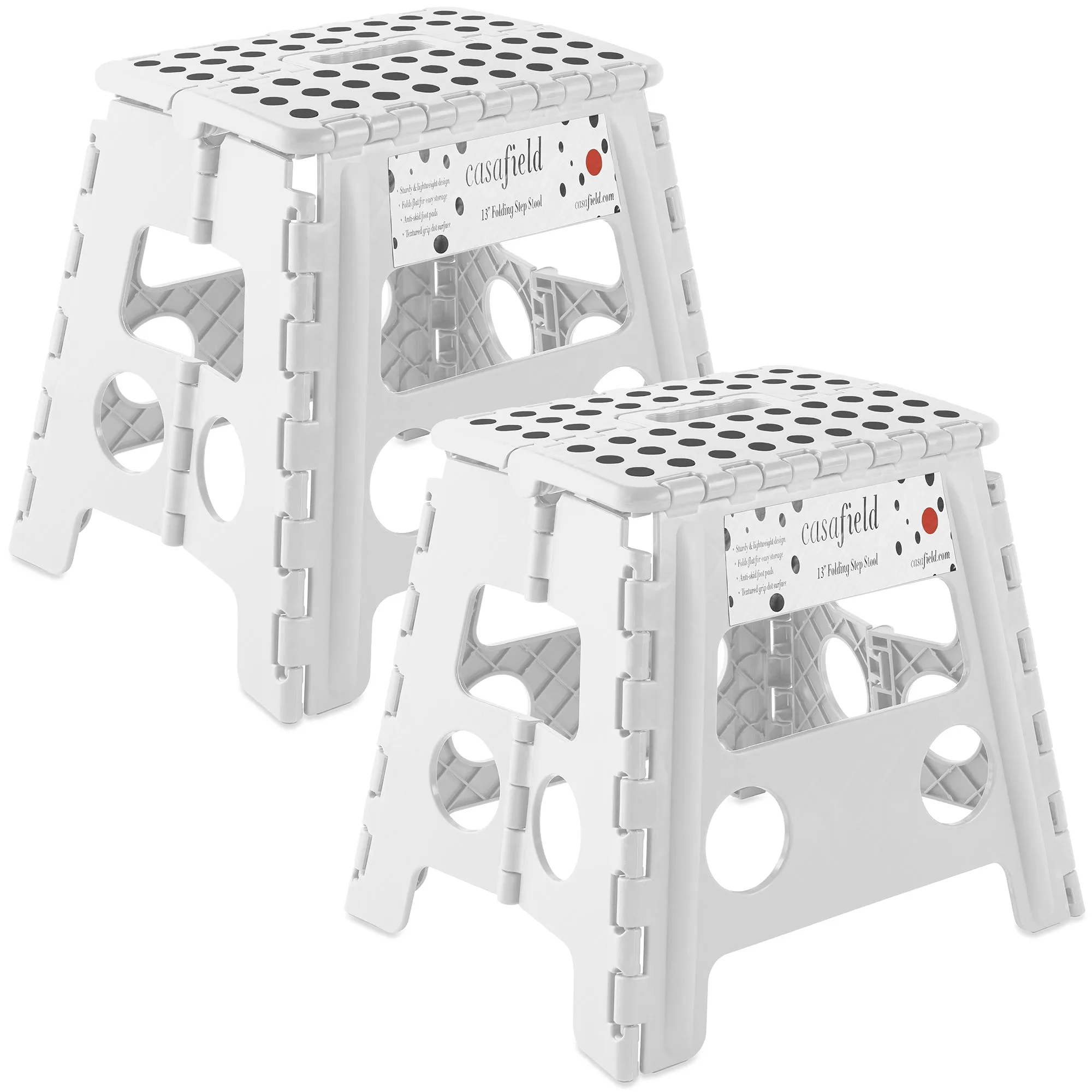 Folding Step Stools with Handle (Set of 2)