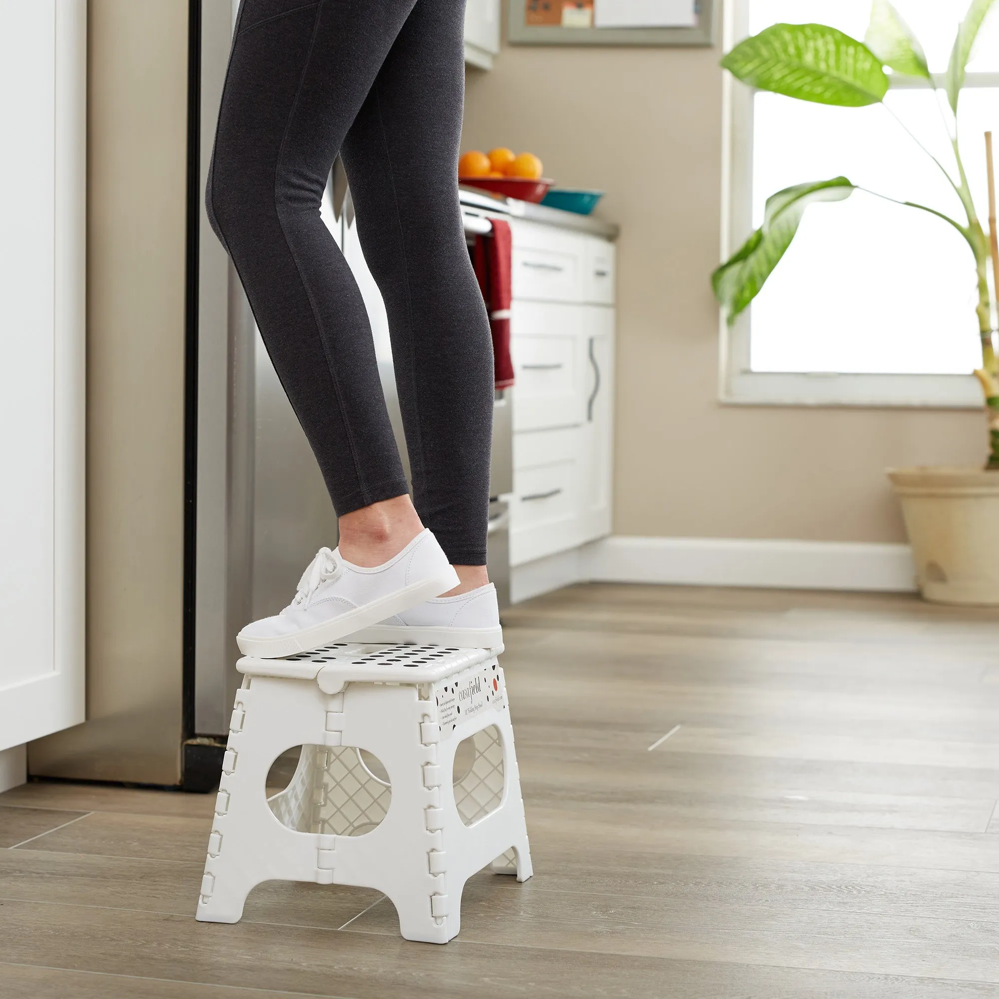 Folding Step Stools with Handle (Set of 2)