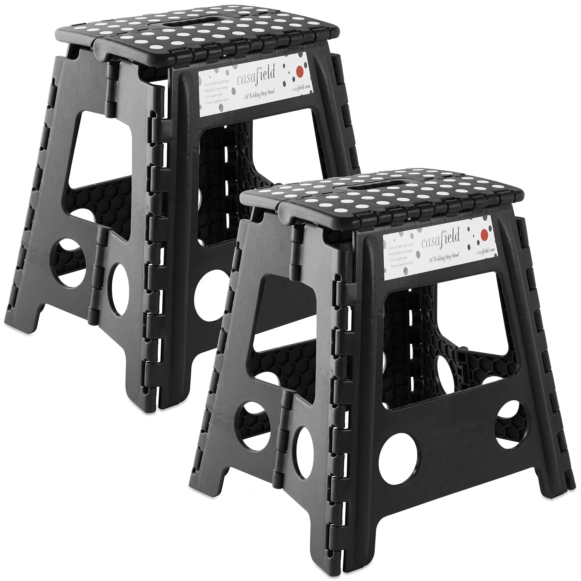 Folding Step Stools with Handle (Set of 2)