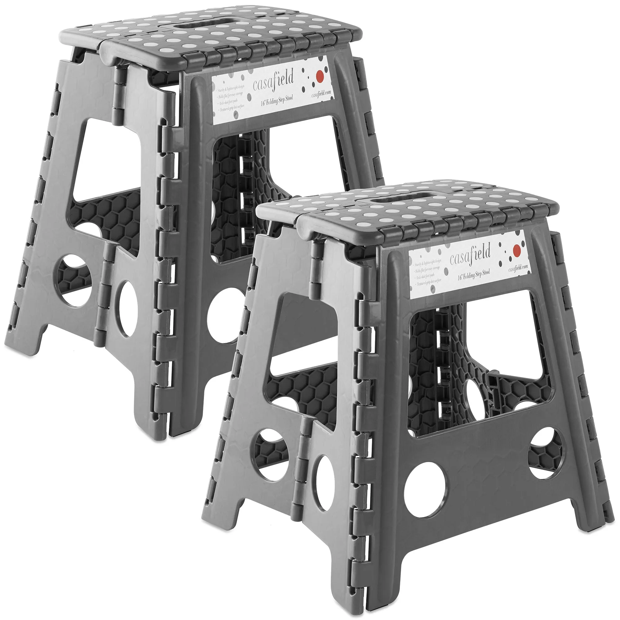 Folding Step Stools with Handle (Set of 2)