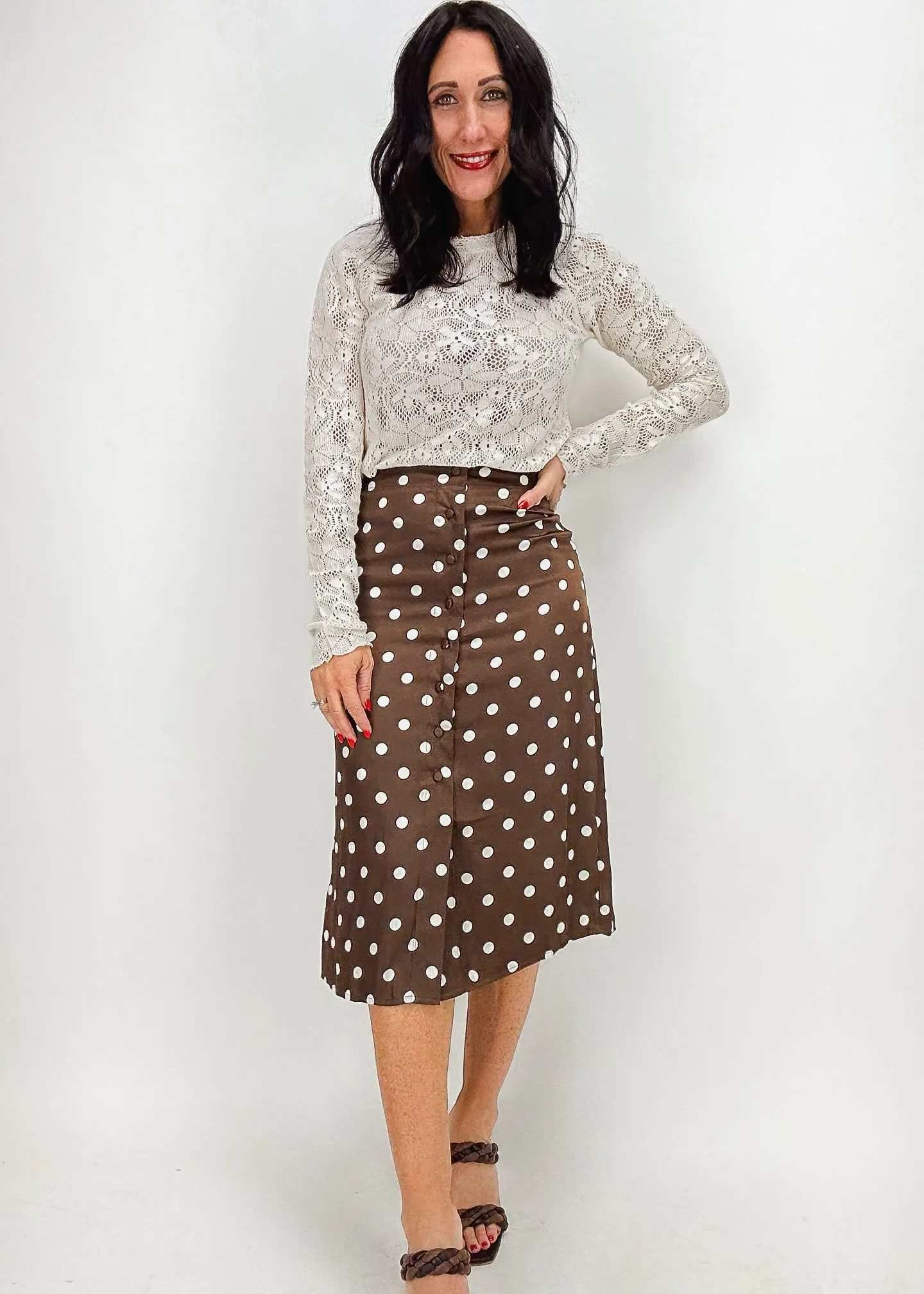 Free People Analise Printed Midi Skirt