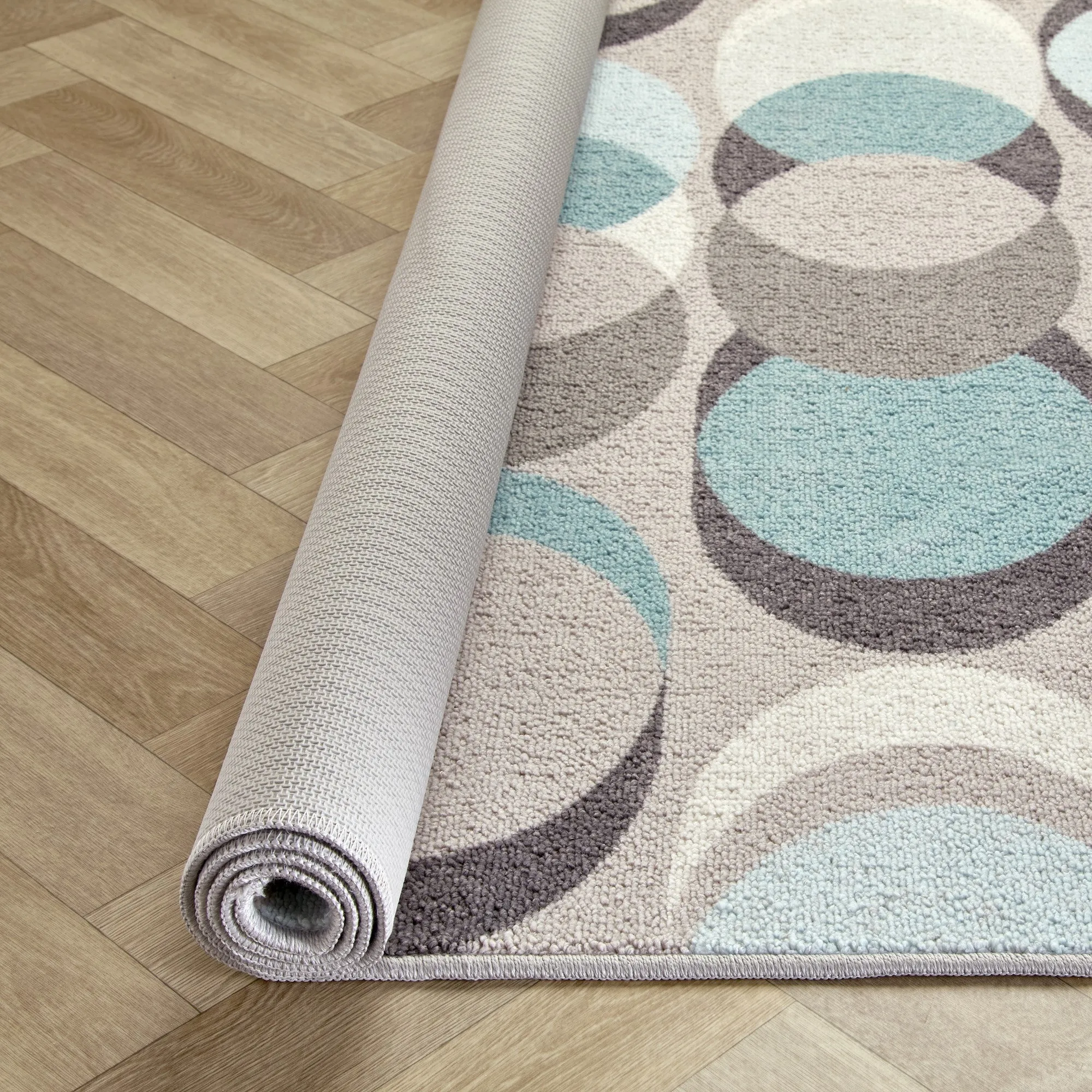 Fusion Sander Washable Rug - Duck Egg