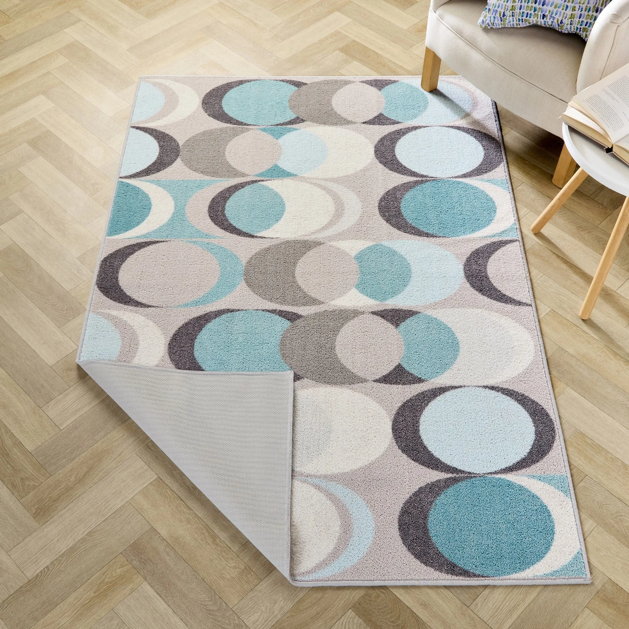 Fusion Sander Washable Rug - Duck Egg