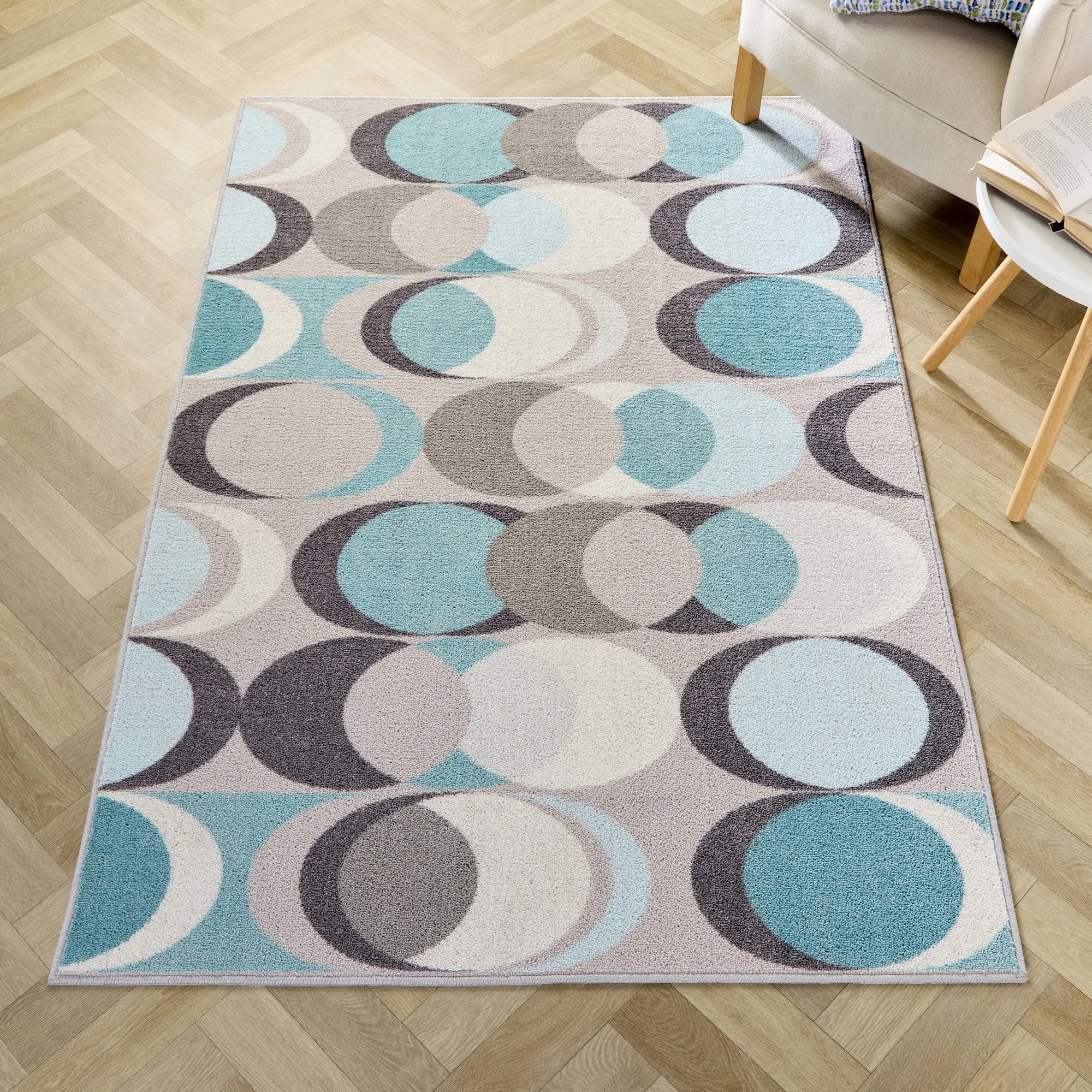 Fusion Sander Washable Rug - Duck Egg