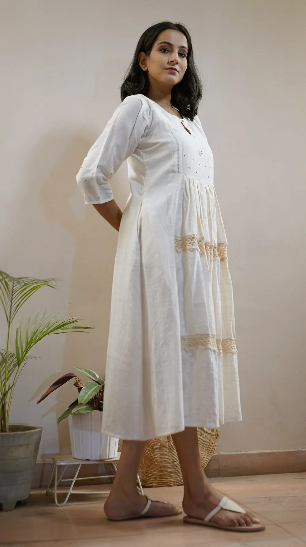 Gathered Masakali Dress with Crochet