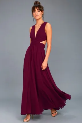 Georgette Burgundy Maxi Dress