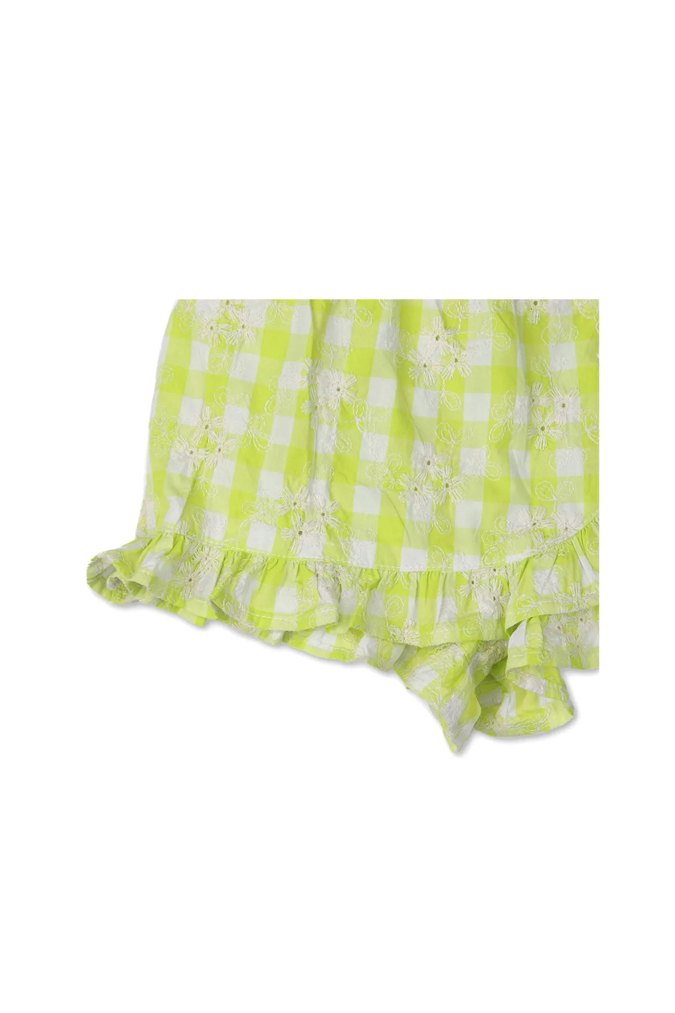 Gingersnaps Floral Gingham Ruffles Skorts