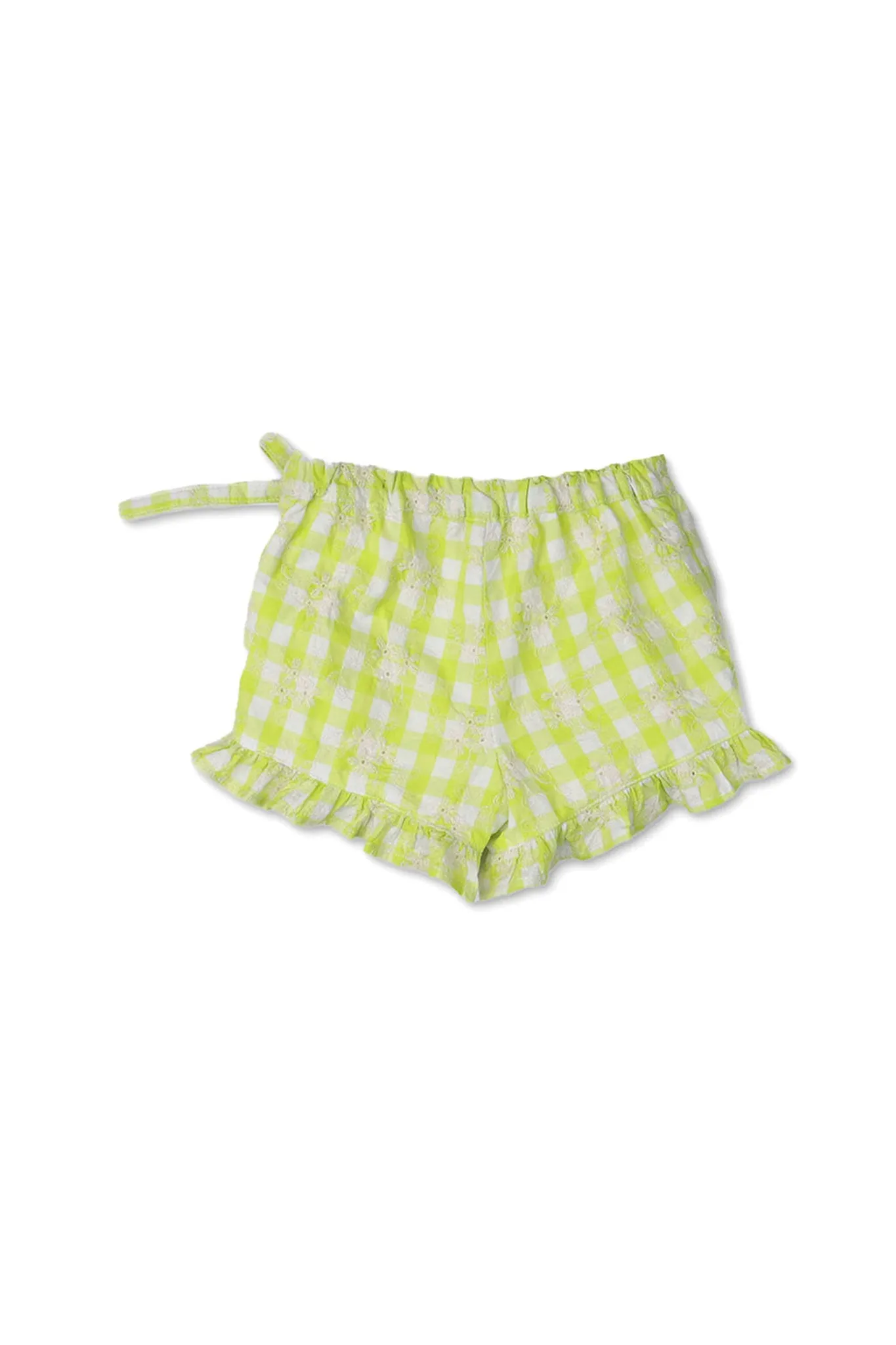 Gingersnaps Floral Gingham Ruffles Skorts