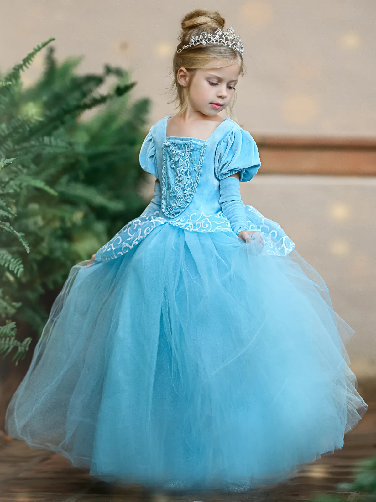 Girls Deluxe Princess Cinderella Inspired Costume Ball Gown