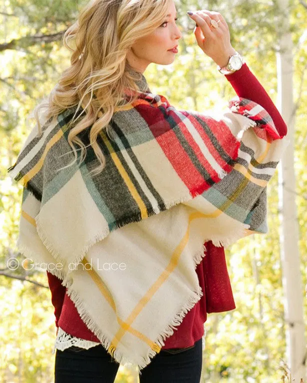 Grace & Lace Blanket Scarf/Toggle Poncho