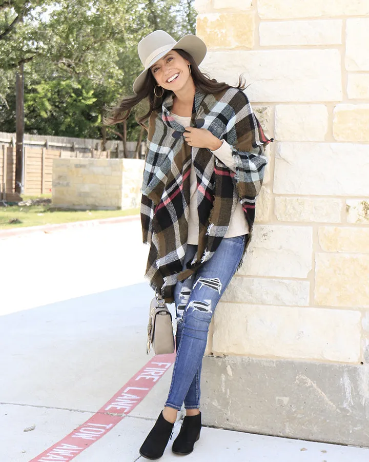 Grace & Lace Blanket Scarf/Toggle Poncho