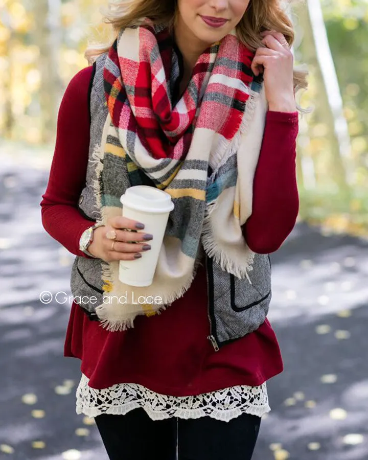 Grace & Lace Blanket Scarf/Toggle Poncho