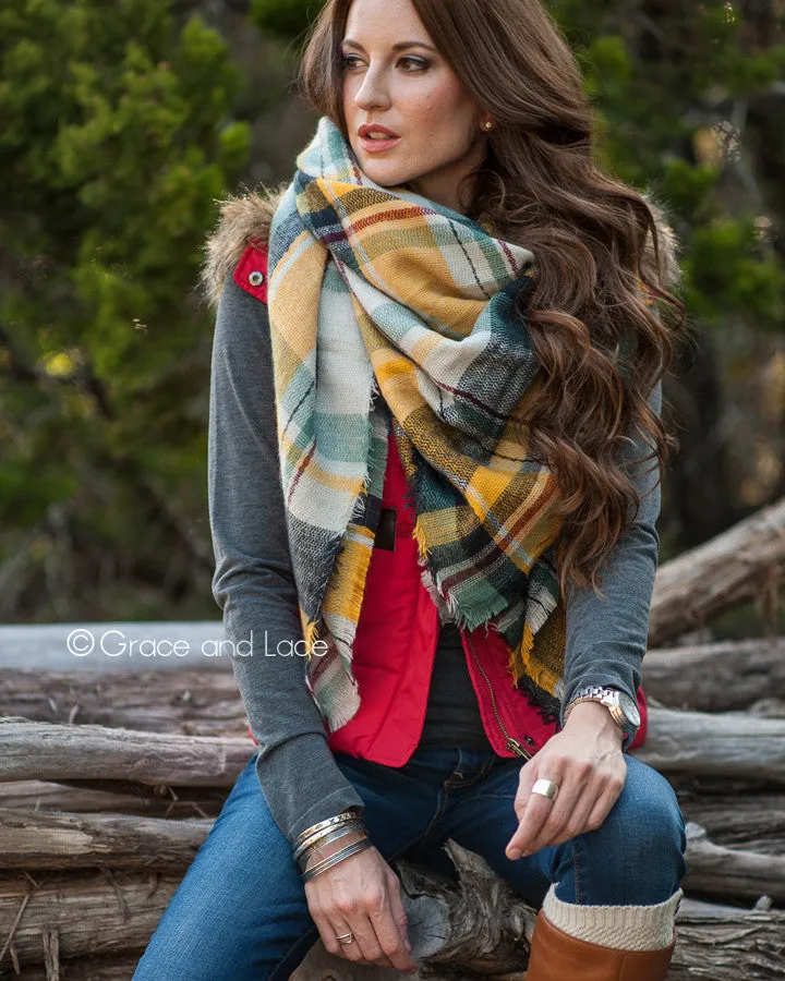 Grace & Lace Blanket Scarf/Toggle Poncho