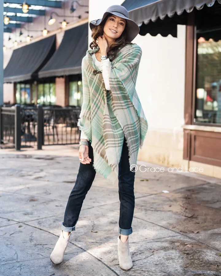 Grace & Lace Blanket Scarf/Toggle Poncho