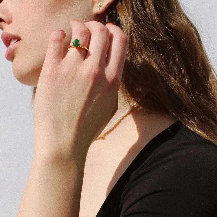 Green Agate Ring