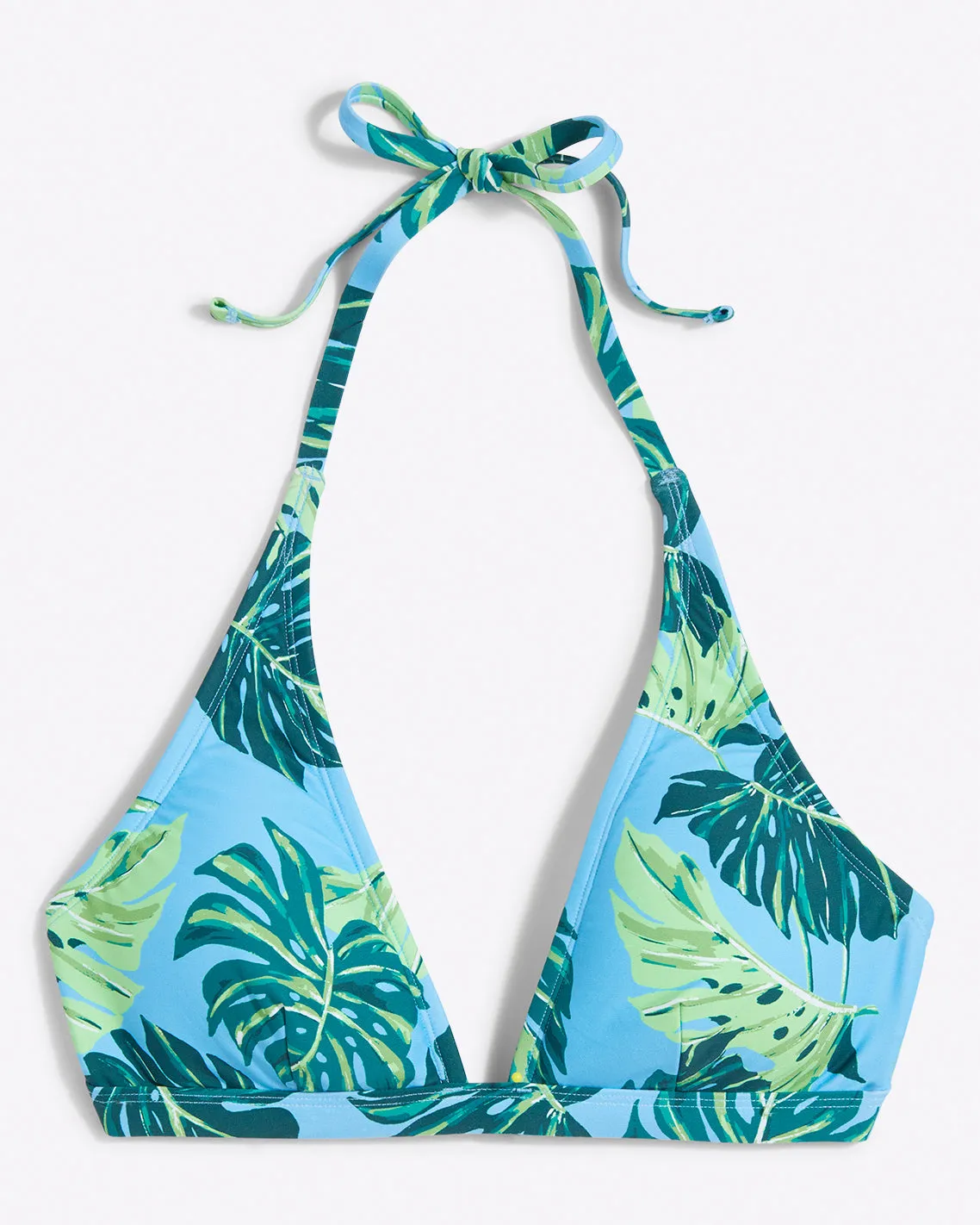 Halter Bikini Top in Monstera Floral