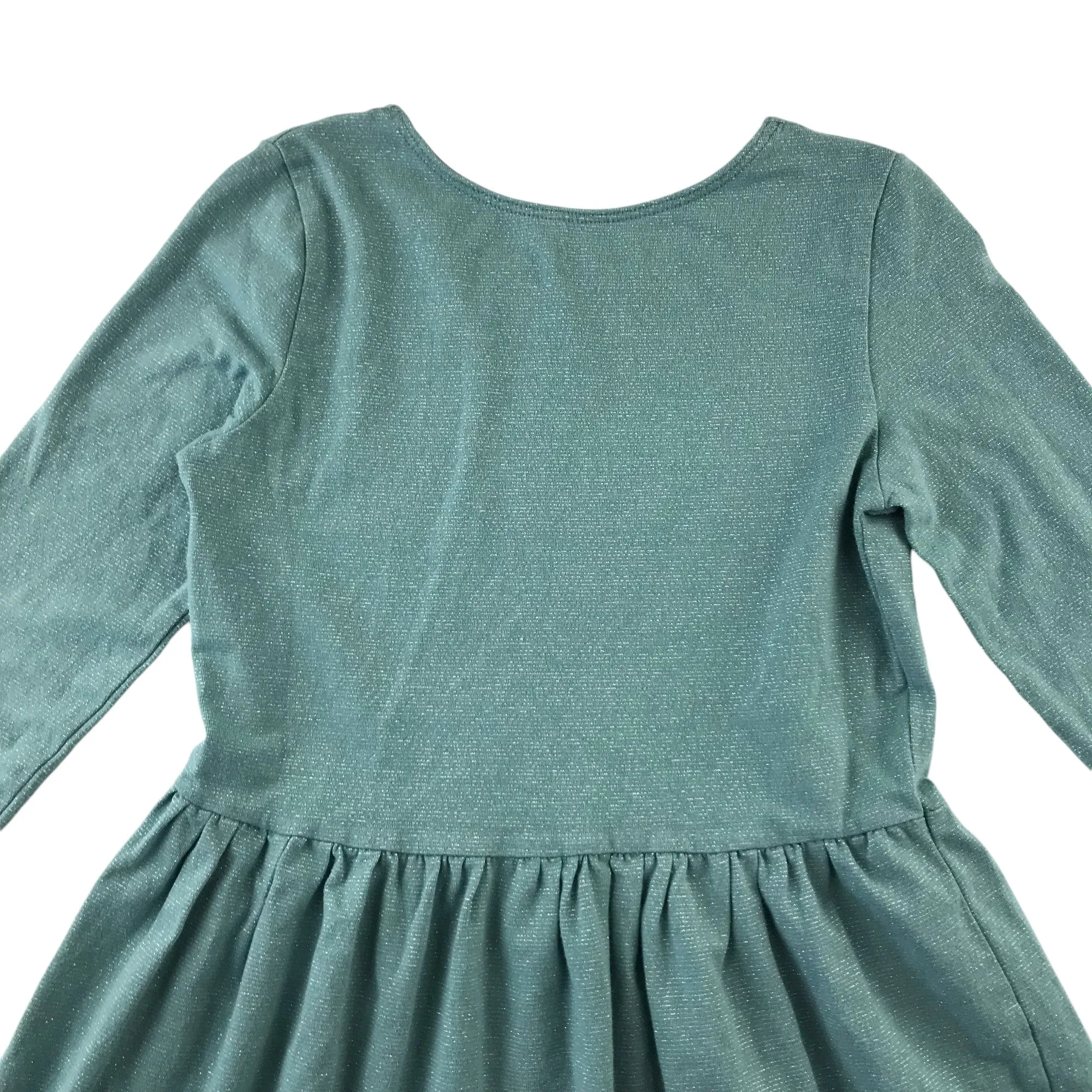 H&M dress 7-8 years dusty turquoise with sparkles long sleeve t-shirt