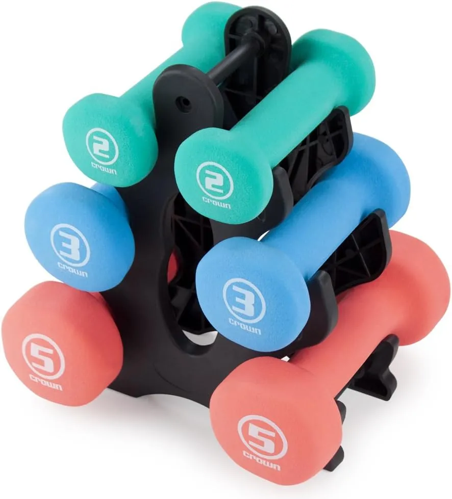 Hand Weights Dumbbells Set - 1, 2 and 3 lbs. with Rack