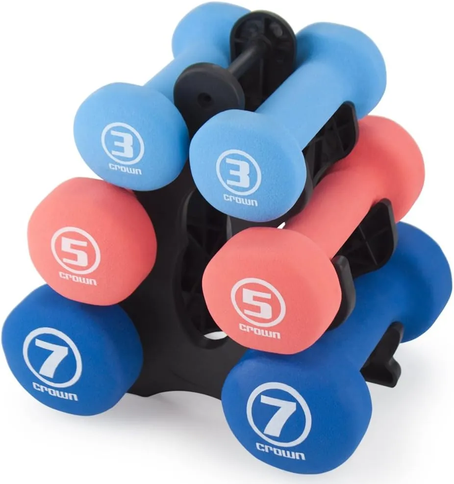 Hand Weights Dumbbells Set - 1, 2 and 3 lbs. with Rack